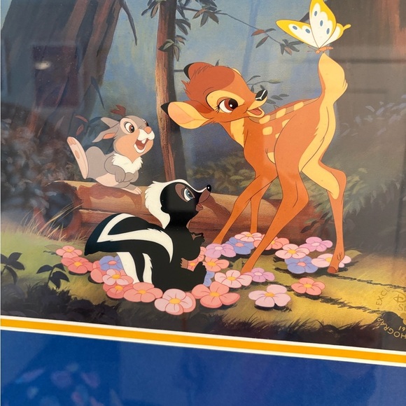 Walt Disney VTG 1997 custom framed Bambi and Friends Art Print - Picture 4 of 5